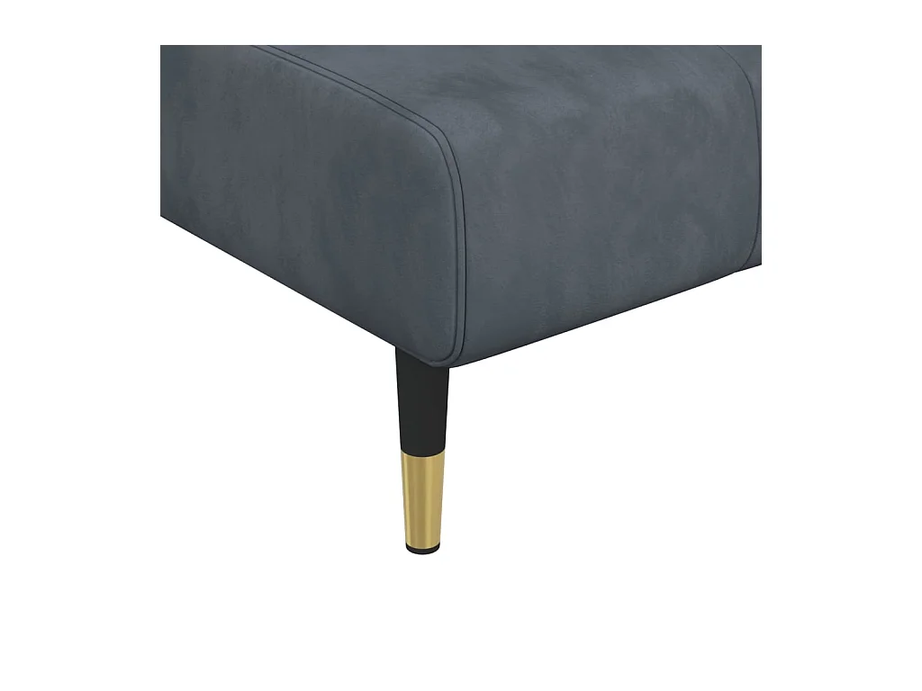 Claire-Noémie  Sofá diván de terciopelo gris oscuro