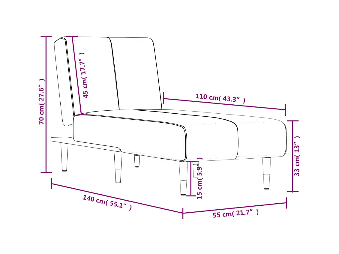 Claire-Noémie  Sofá diván de terciopelo gris oscuro