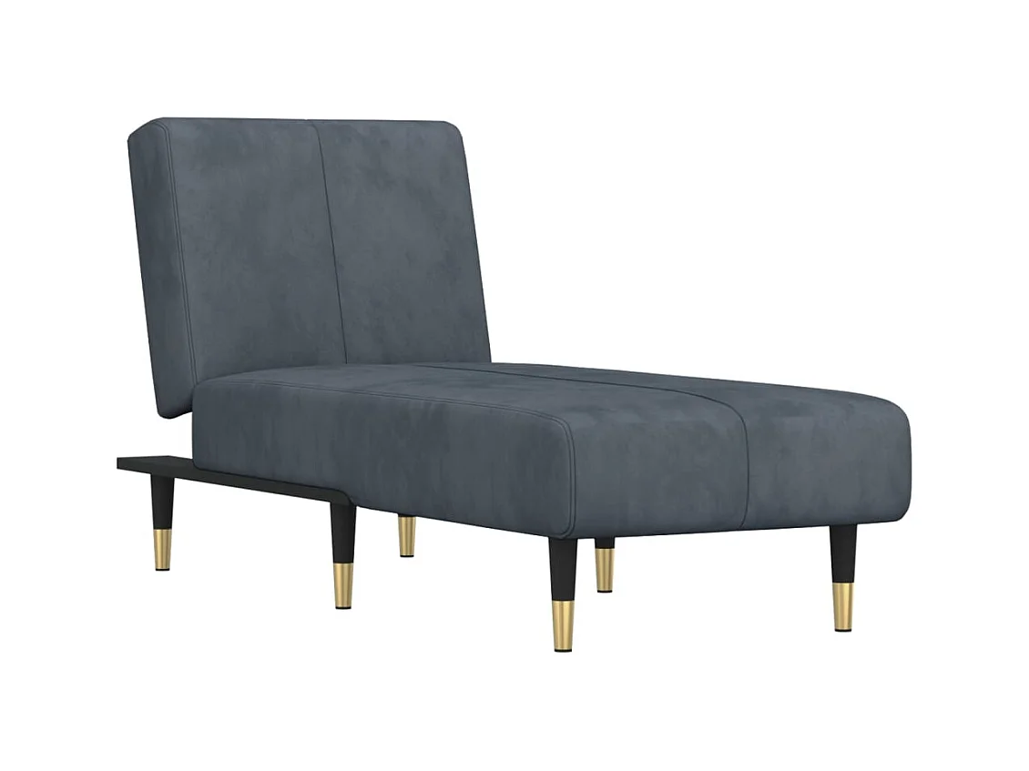 Claire-Noémie  Chaise longue gris foncé velours