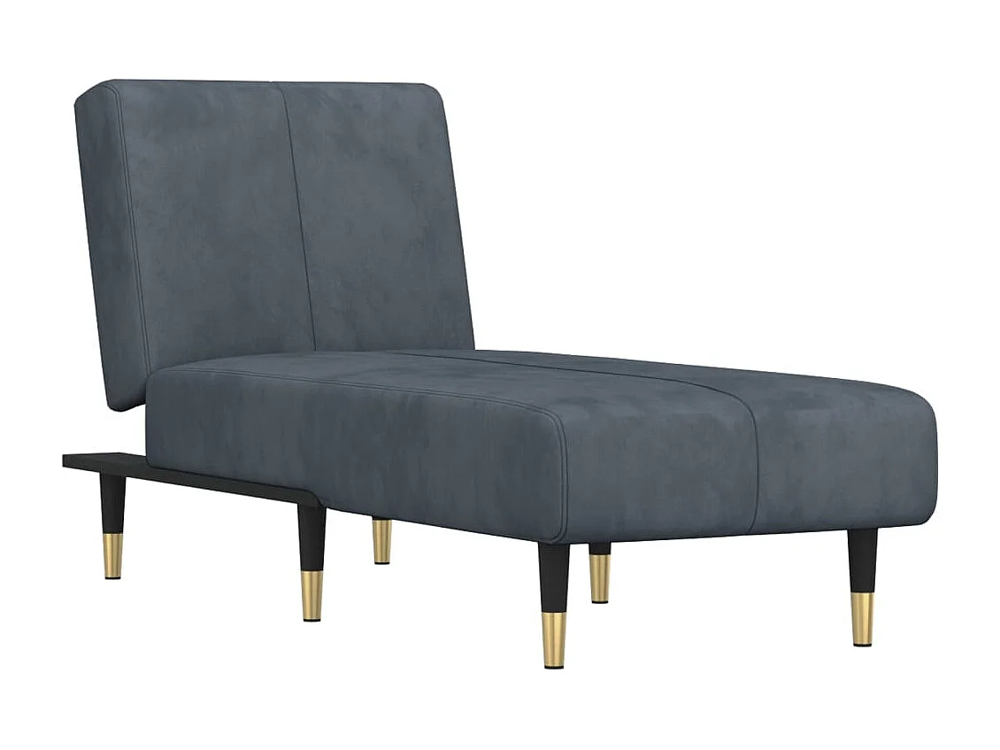 Claire-Noémie  Chaise longue gris foncé velours