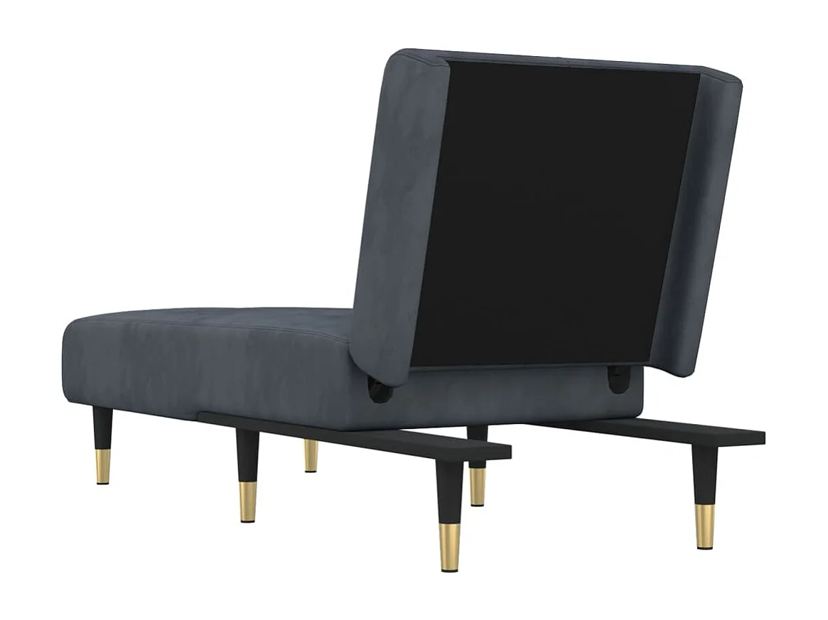 Claire-Noémie  Chaise longue gris foncé velours