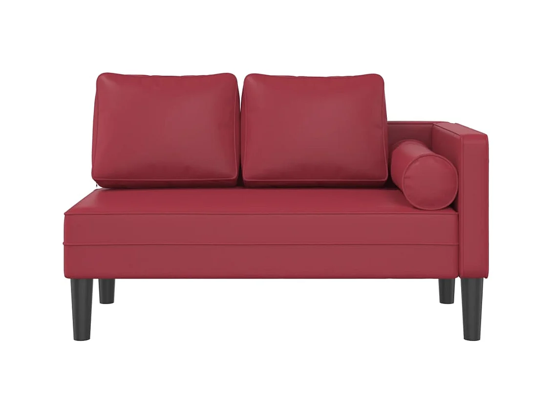Chadron  Chaise longue avec coussins rouge bordeaux similicuir