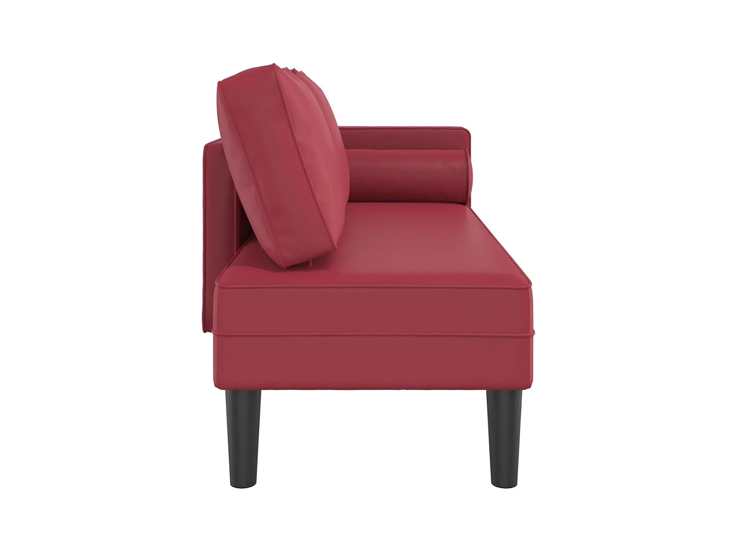Chadron  Chaise longue avec coussins rouge bordeaux similicuir