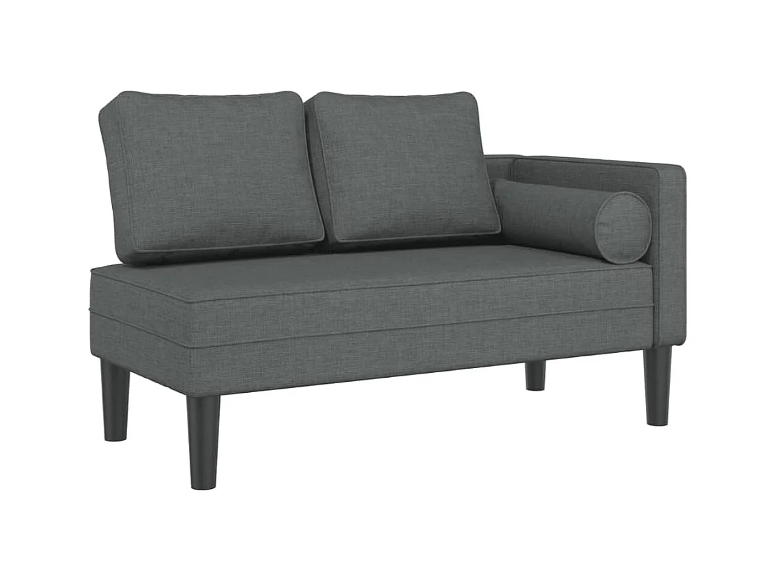 Isa  Chaise longue met kussens stof donkergrijs