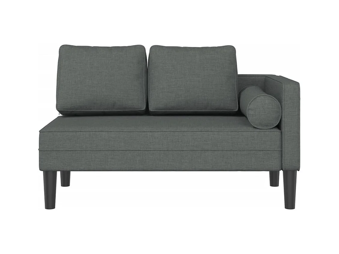 Isa  Chaiselongue mit Kissen Dunkelgrau Stoff