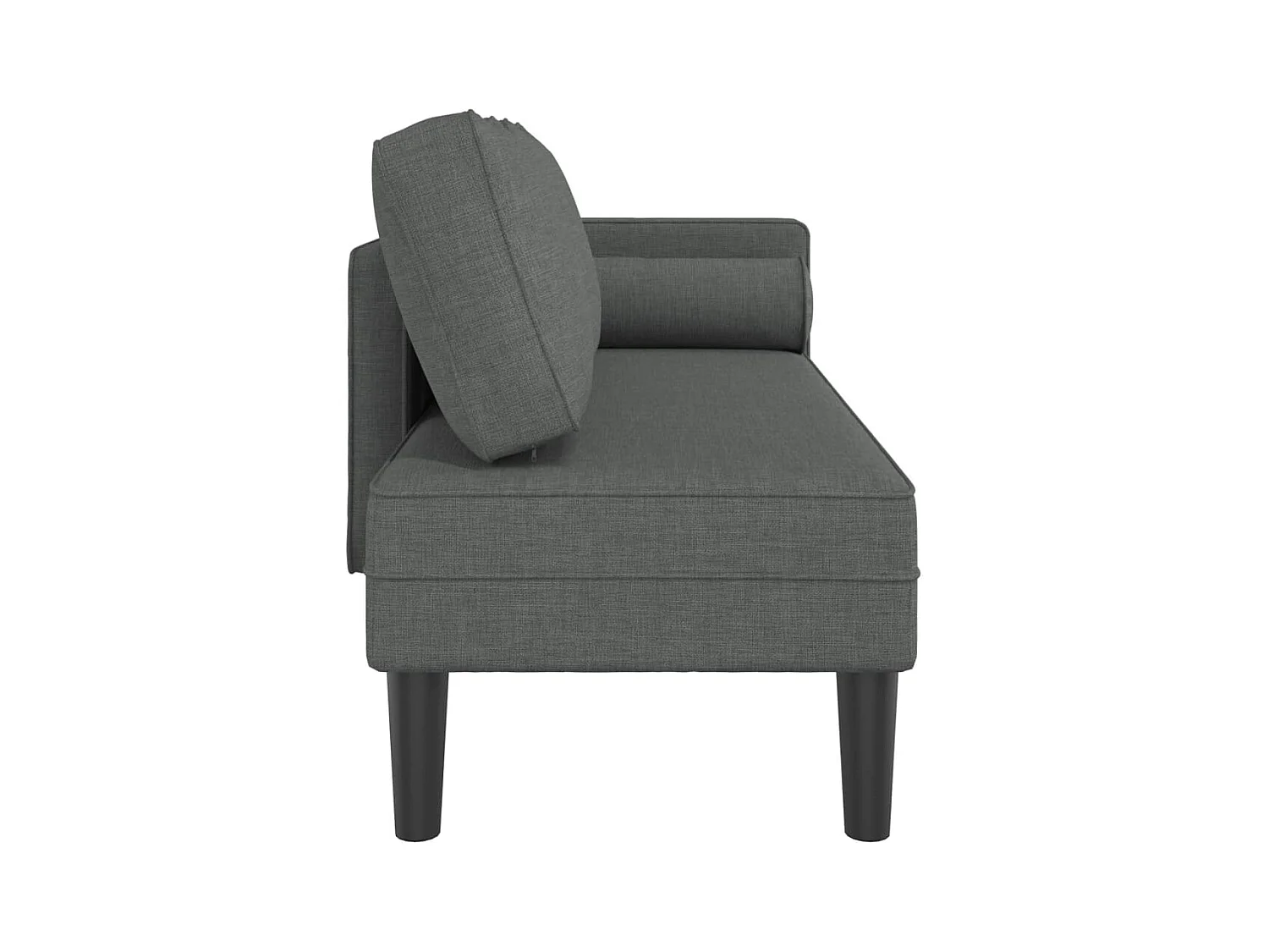 Isa  Chaiselongue mit Kissen Dunkelgrau Stoff