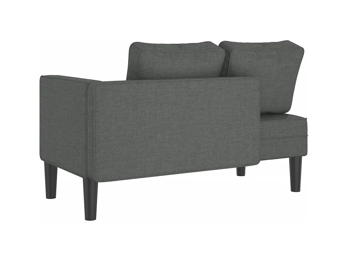 Isa  Chaiselongue mit Kissen Dunkelgrau Stoff