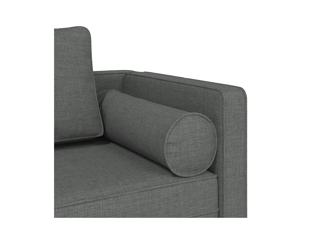 Isa  Chaiselongue mit Kissen Dunkelgrau Stoff