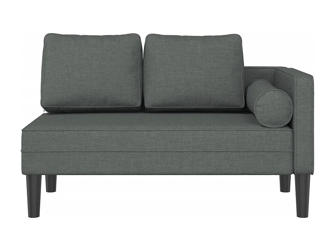 Isa  Chaise Longue con Cuscini Grigio Scuro in Tessuto