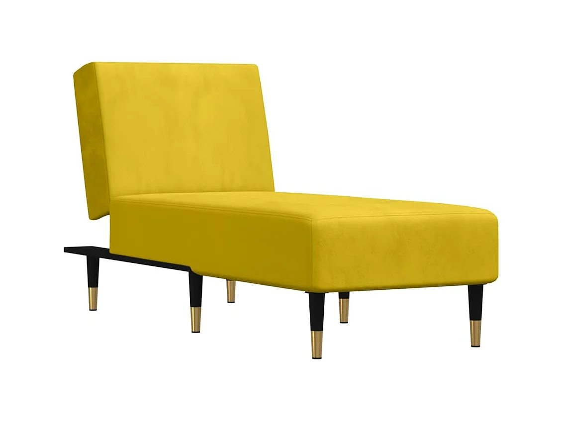 Boynton Beach  Chaise longue jaune velours