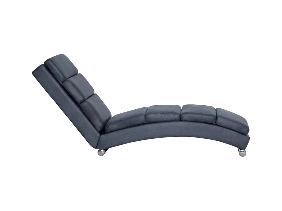 Valentina Isabel  Chaiselongue Grau Wildleder-Optik
