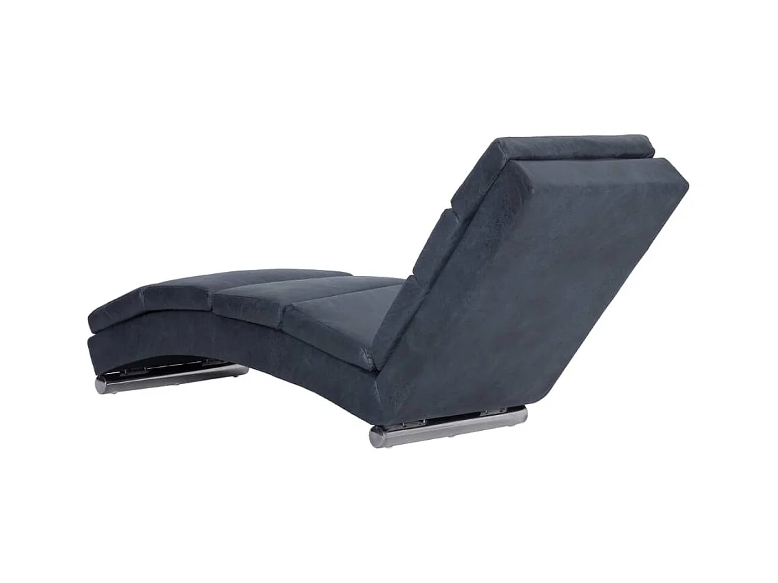 Valentina Isabel  Chaiselongue Grau Wildleder-Optik