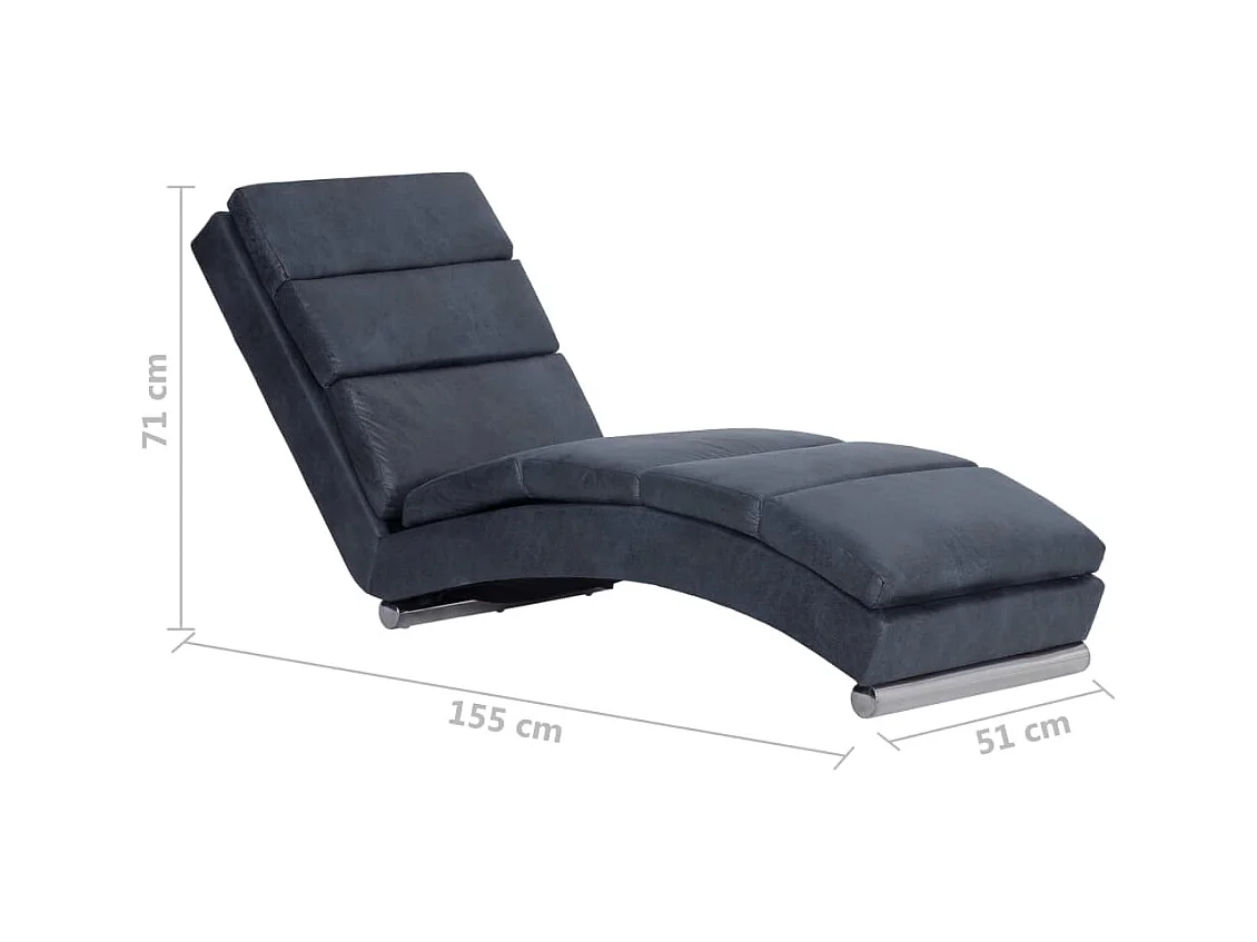 Valentina Isabel  Chaiselongue Grau Wildleder-Optik
