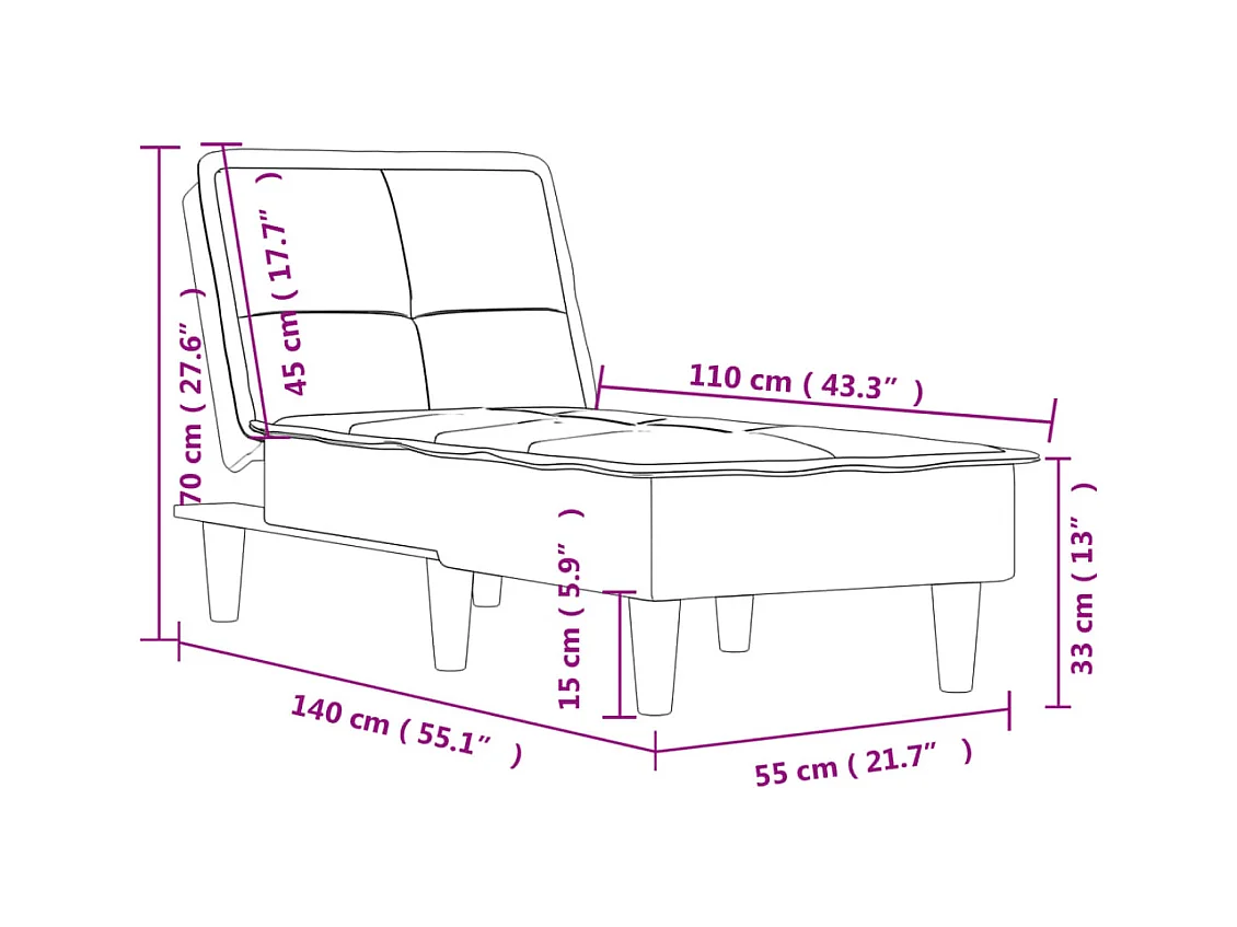 Winslow  Sofá diván de terciopelo gris oscuro