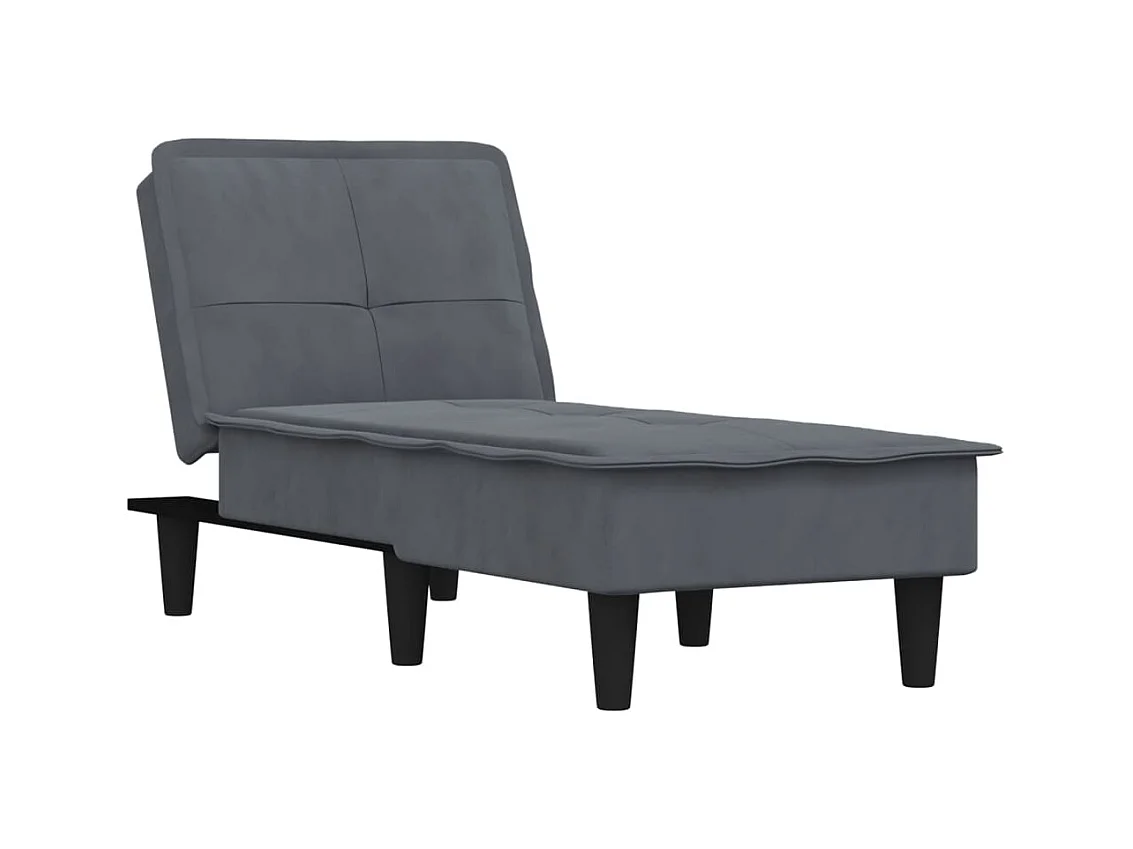 Winslow  Chaise longue gris foncé velours