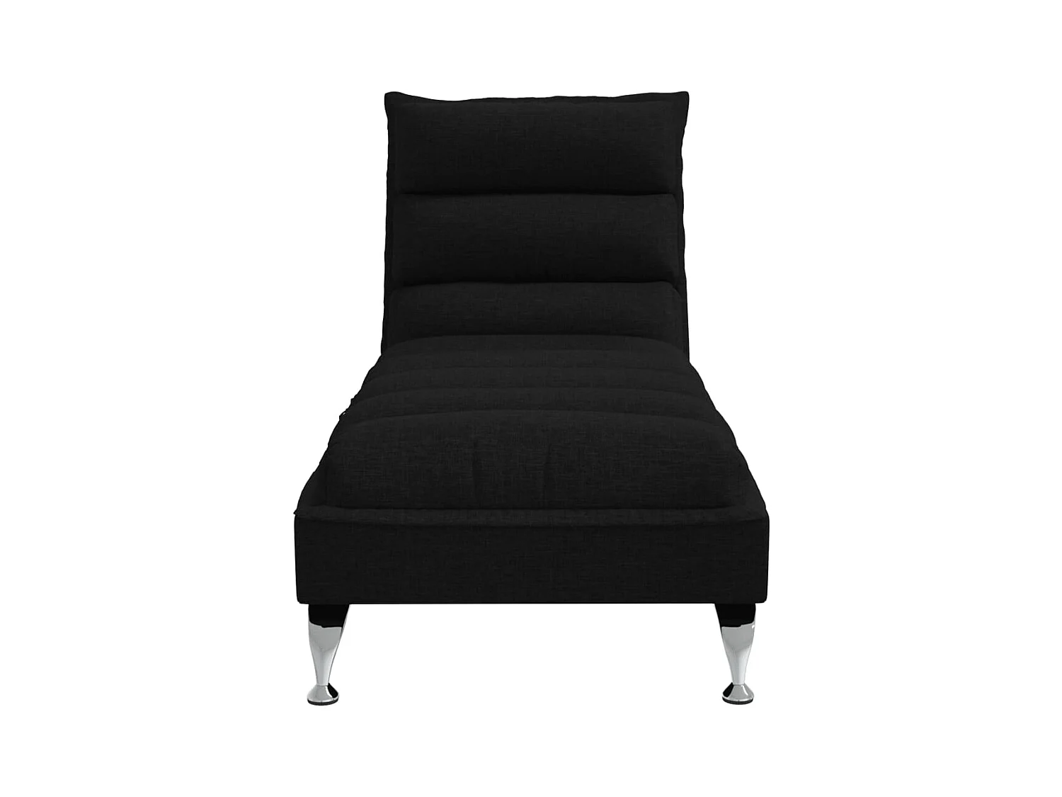 Saumur  Chaise longue de massage avec coussins noir tissu