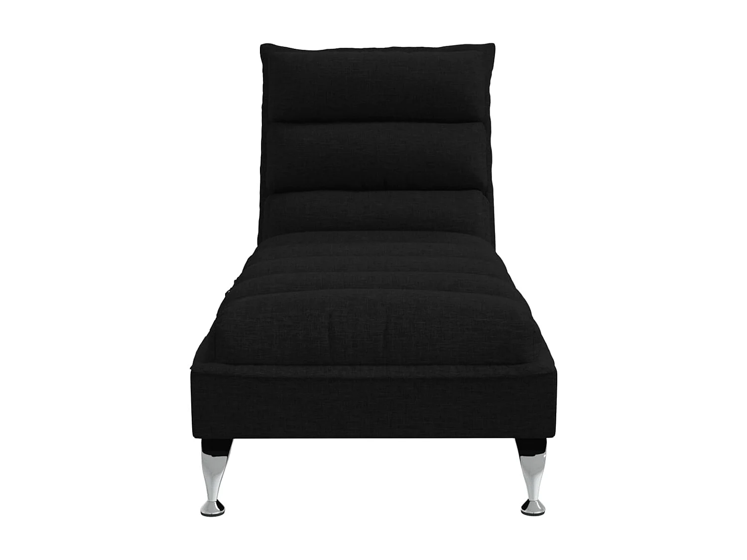 Saumur  Chaise longue de massage avec coussins noir tissu