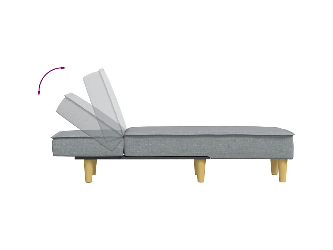 Trapani  Chaiselongue Hellgrau Stoff