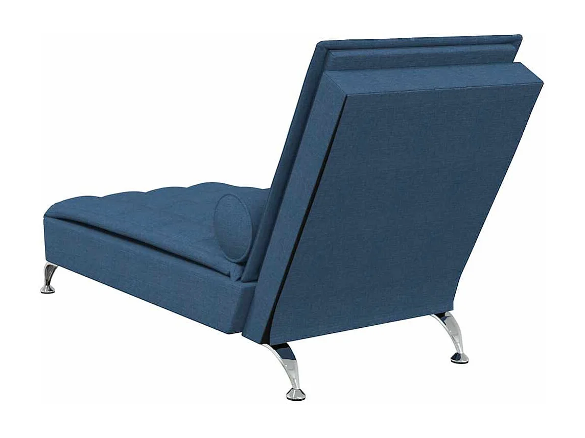 Yrin  Chaise Longue Massaggi Cuscino a Rullo Blu in Tessuto