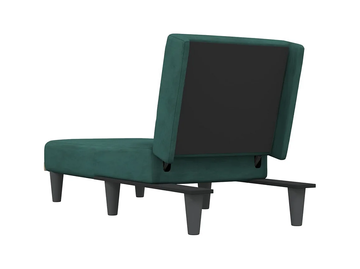 Sophie-Léonore  Sofá diván de terciopelo verde oscuro