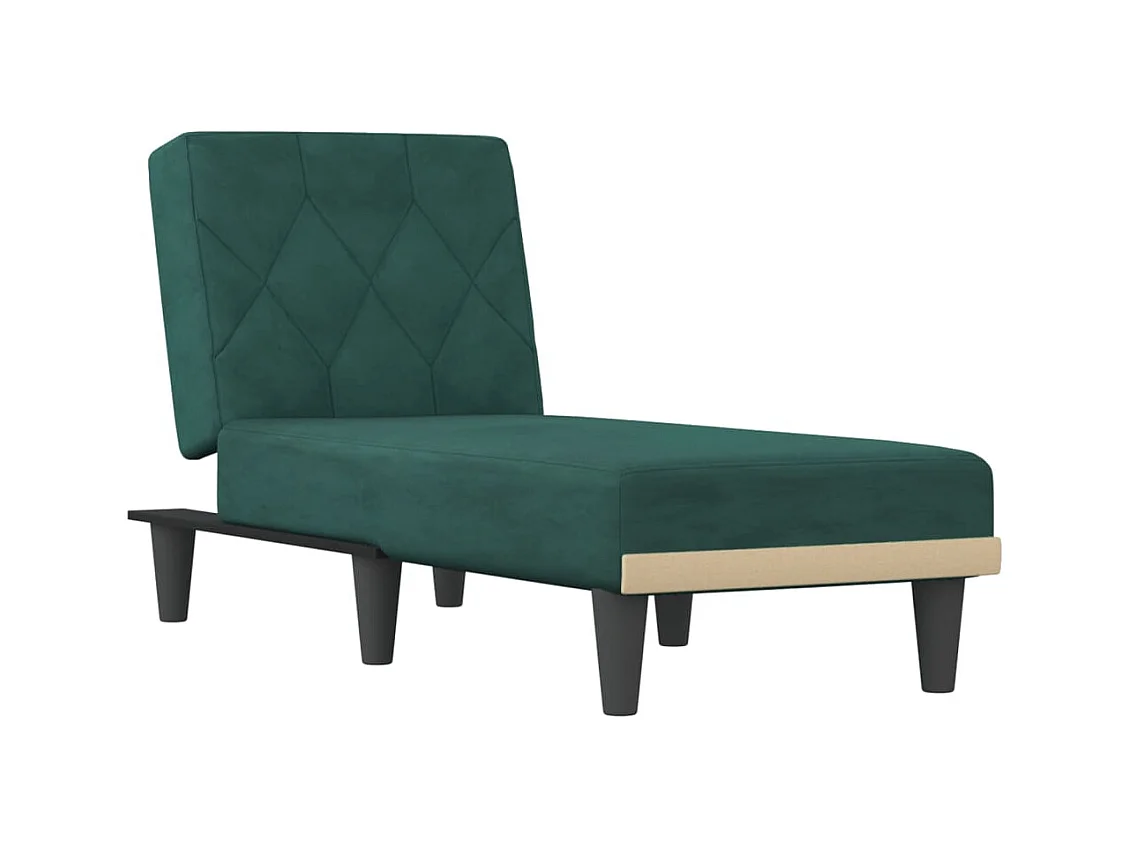 Sophie-Léonore  Chaise longue vert foncé velours