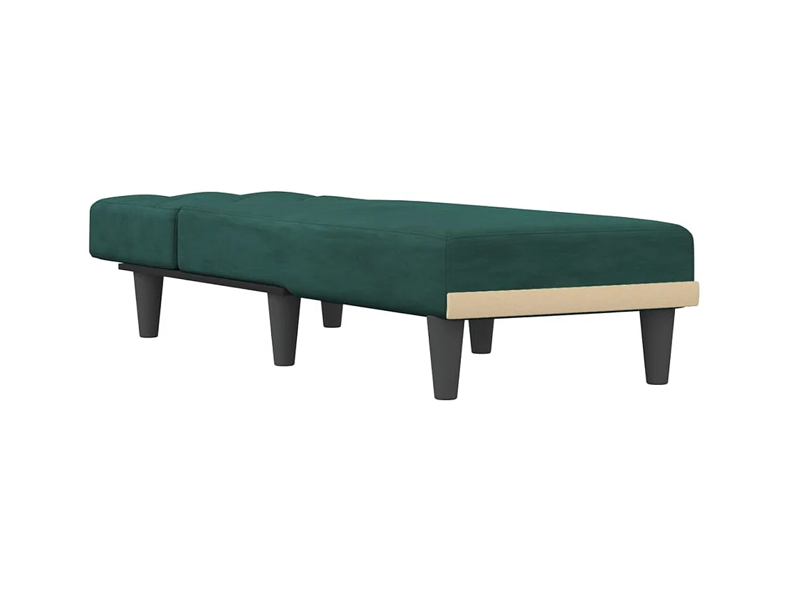 Sophie-Léonore  Chaise longue vert foncé velours