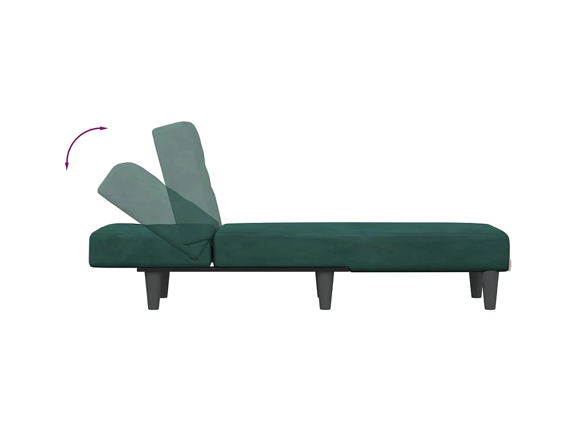 Sophie-Léonore  Chaise longue vert foncé velours