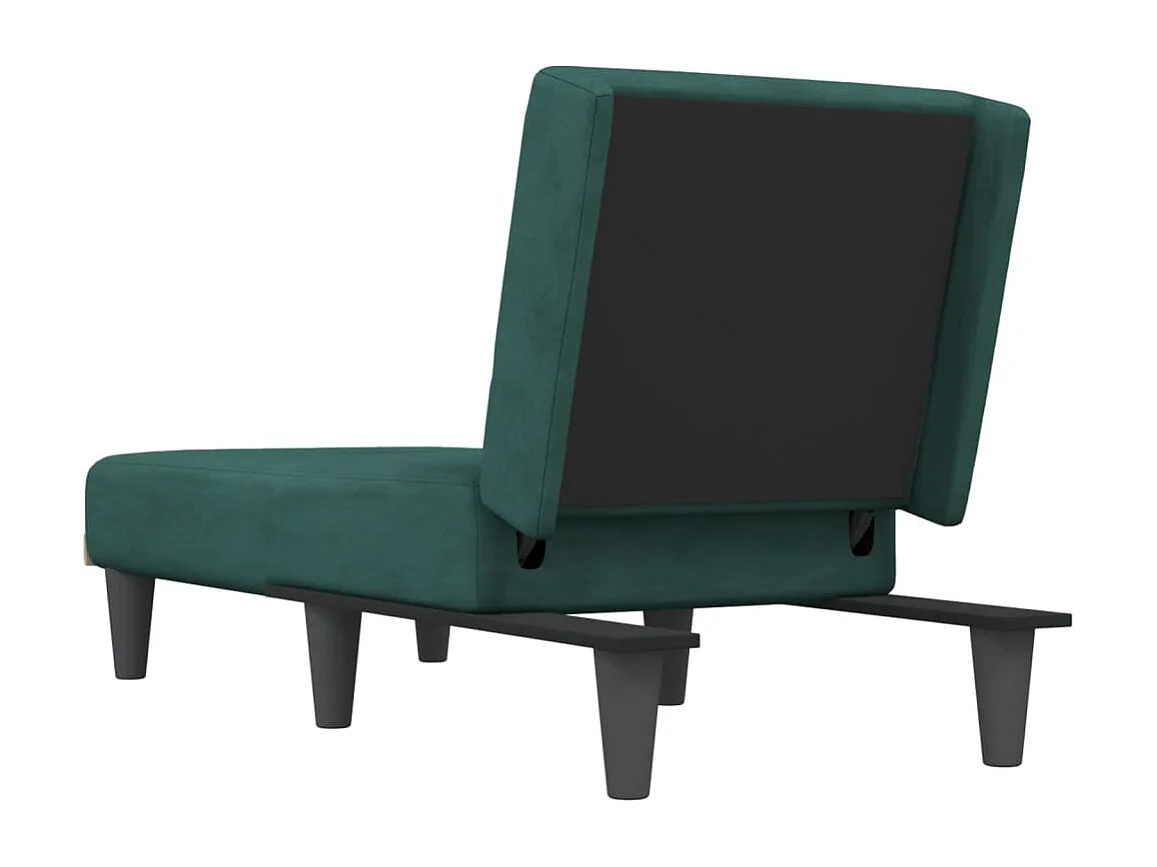 Sophie-Léonore  Chaise longue vert foncé velours