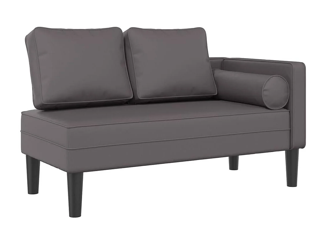 Chadron  Chaise longue avec coussins gris similicuir