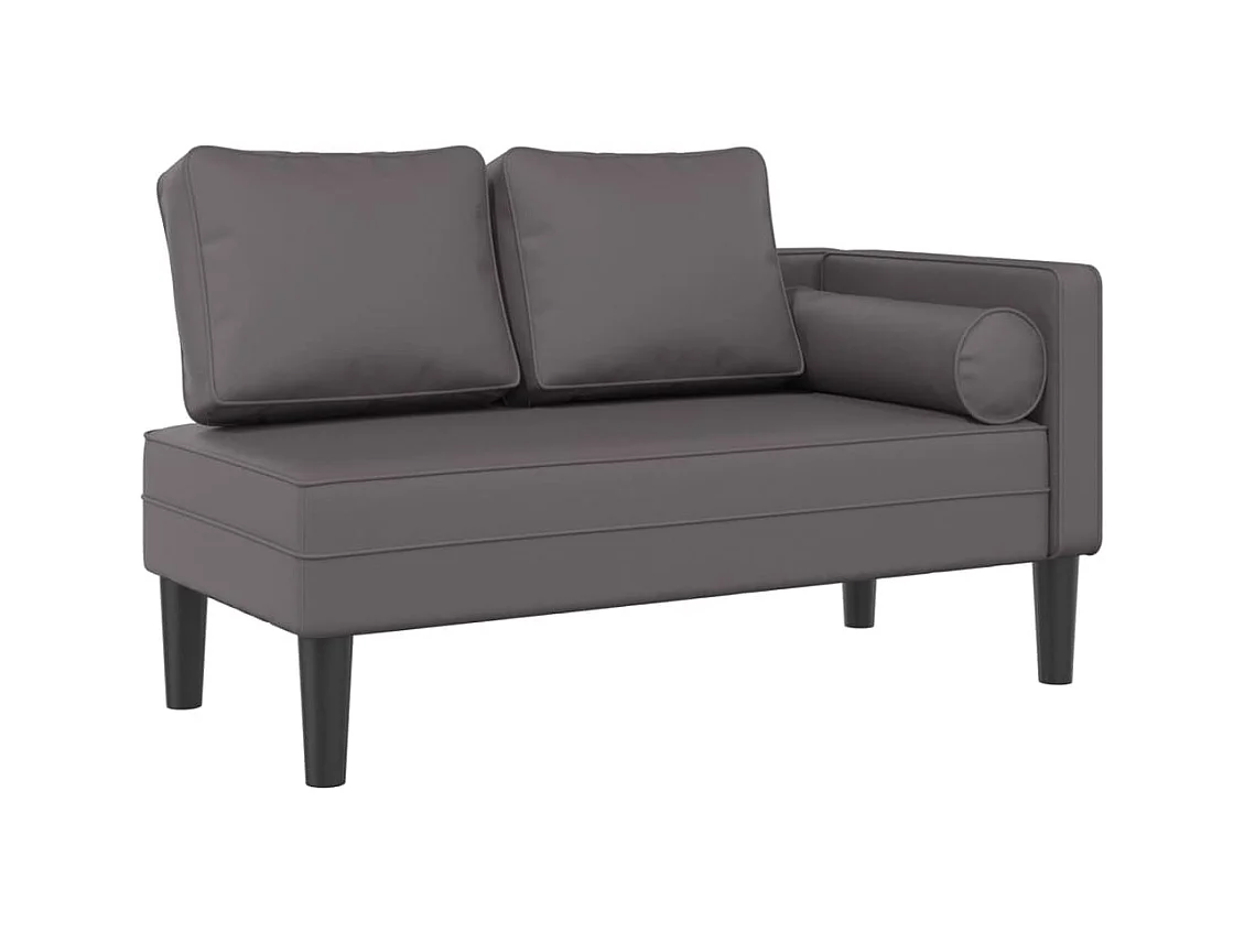 Chadron  Chaise longue avec coussins gris similicuir