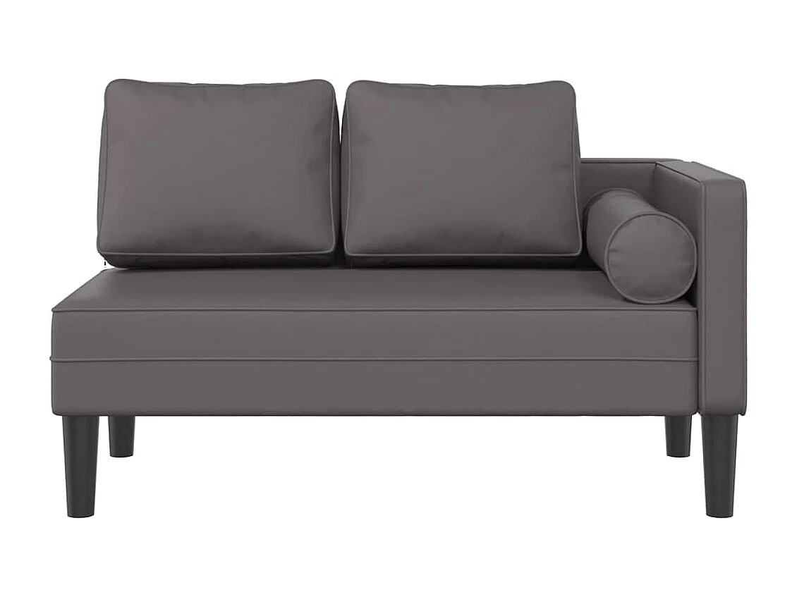 Chadron  Chaise longue avec coussins gris similicuir