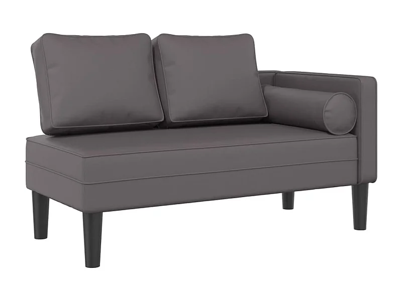 Chadron  Chaise longue avec coussins gris similicuir