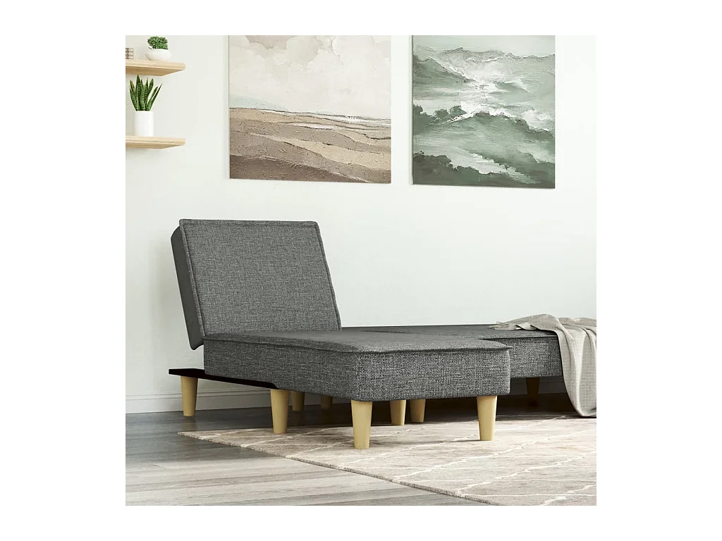Trapani  Chaise longue gris foncé tissu