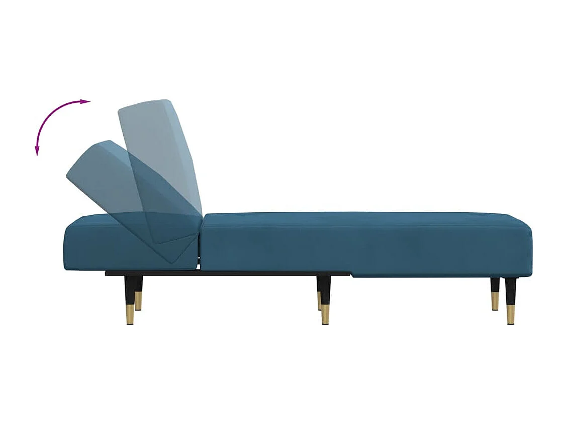 Boynton Beach  Chaise longue fluweel blauw