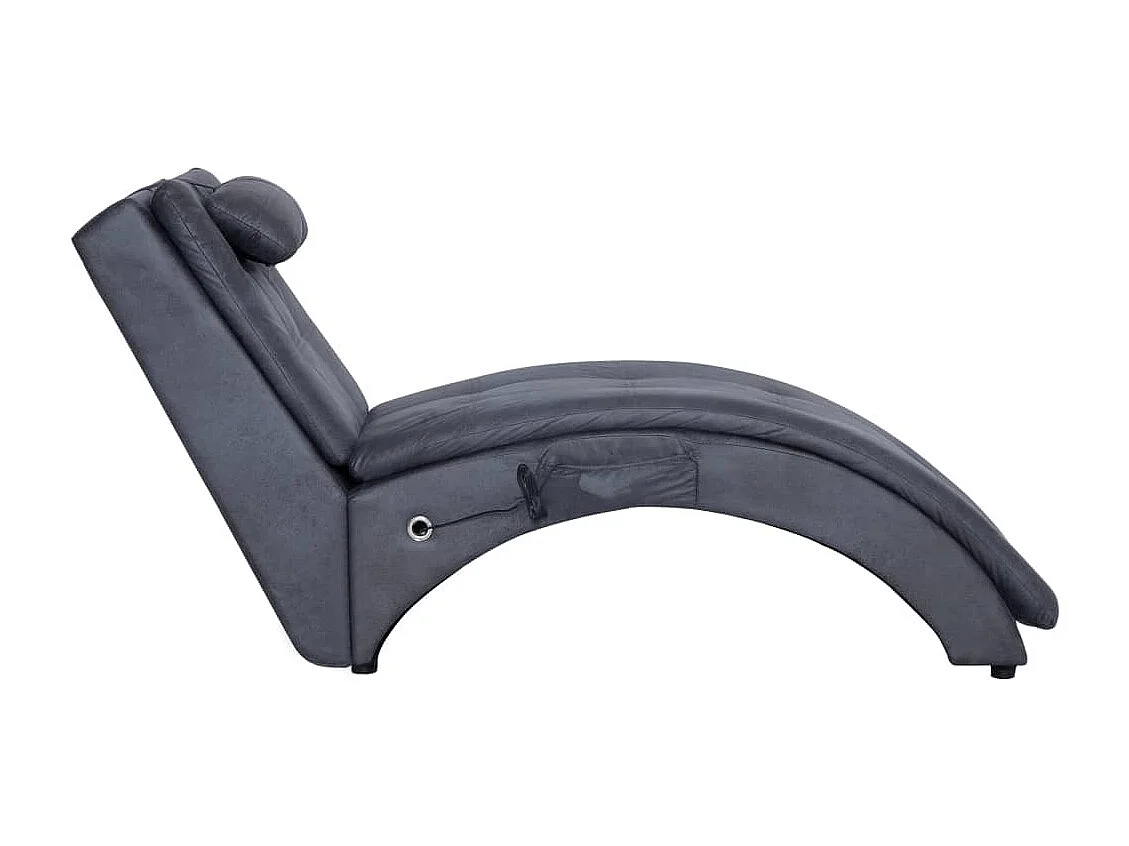 Calcium  Chaise longue de massage avec oreiller Gris Similicuir daim