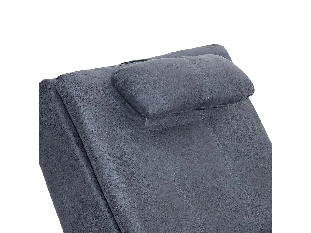 Calcium  Chaise longue de massage avec oreiller Gris Similicuir daim