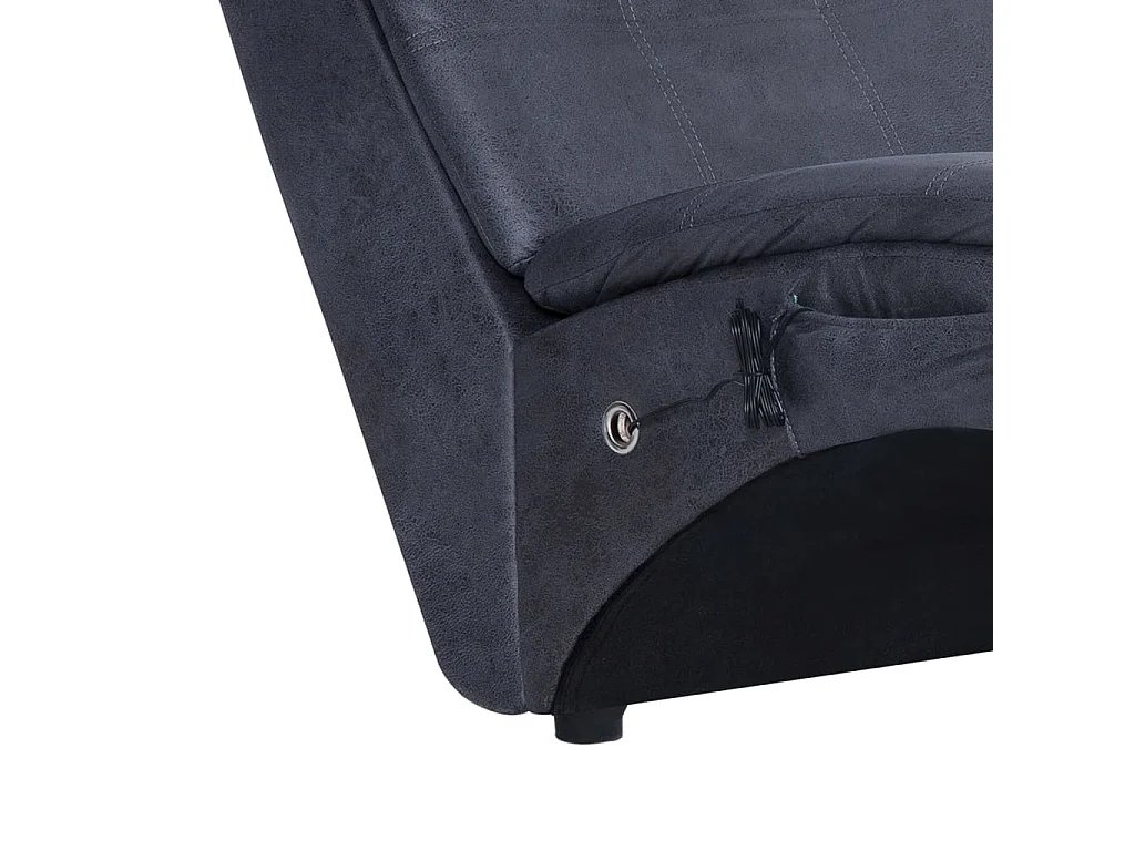Calcium  Chaise longue de massage avec oreiller Gris Similicuir daim
