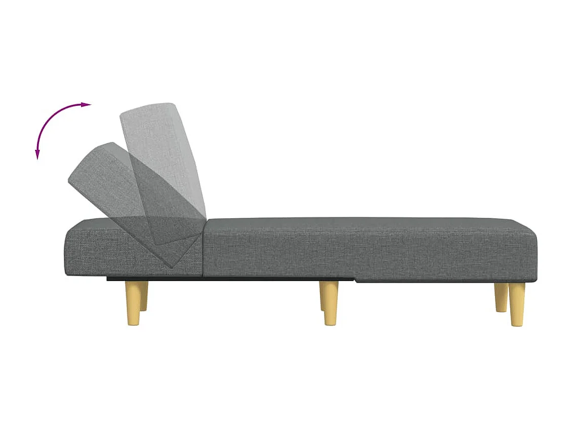 Périgueux  Chaise Longue in Tessuto Grigio Scuro