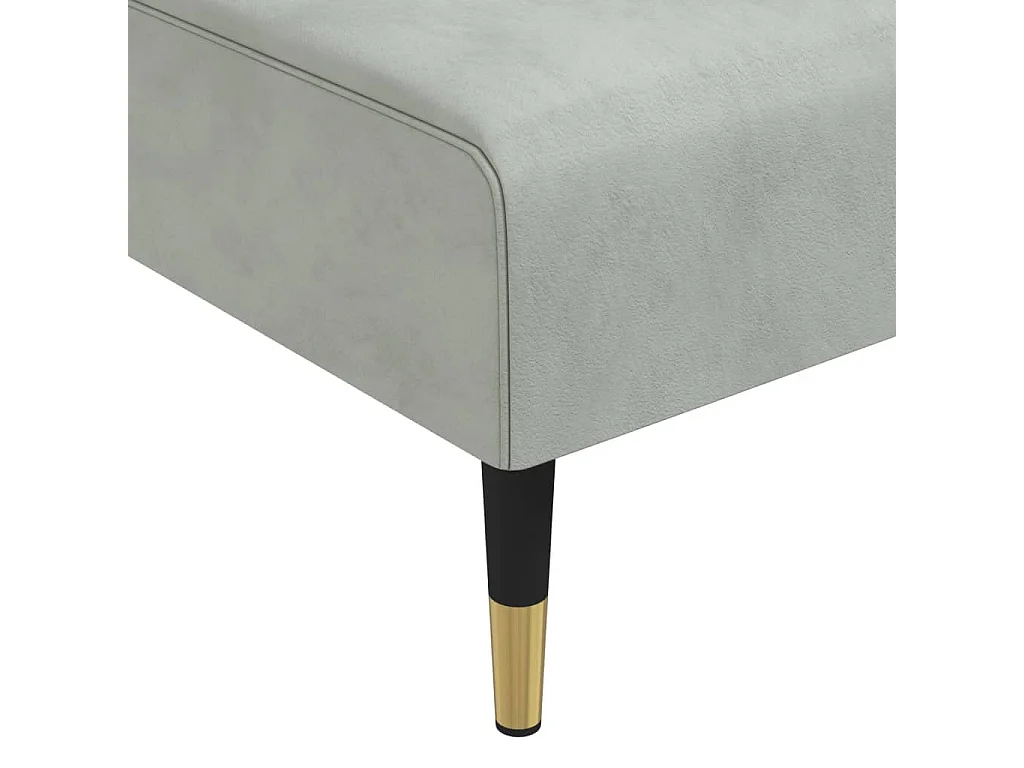 Alfta  Chaiselongue Hellgrau Samt