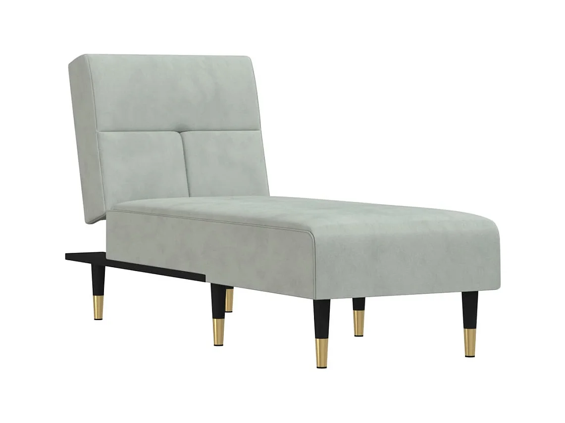 Alfta  Chaise longue gris clair velours