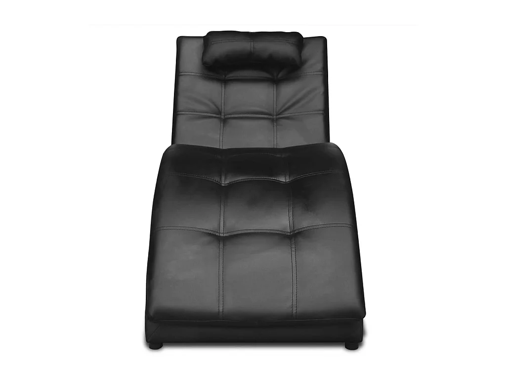 Monique-Aline  Chaise longue avec oreiller Noir Similicuir