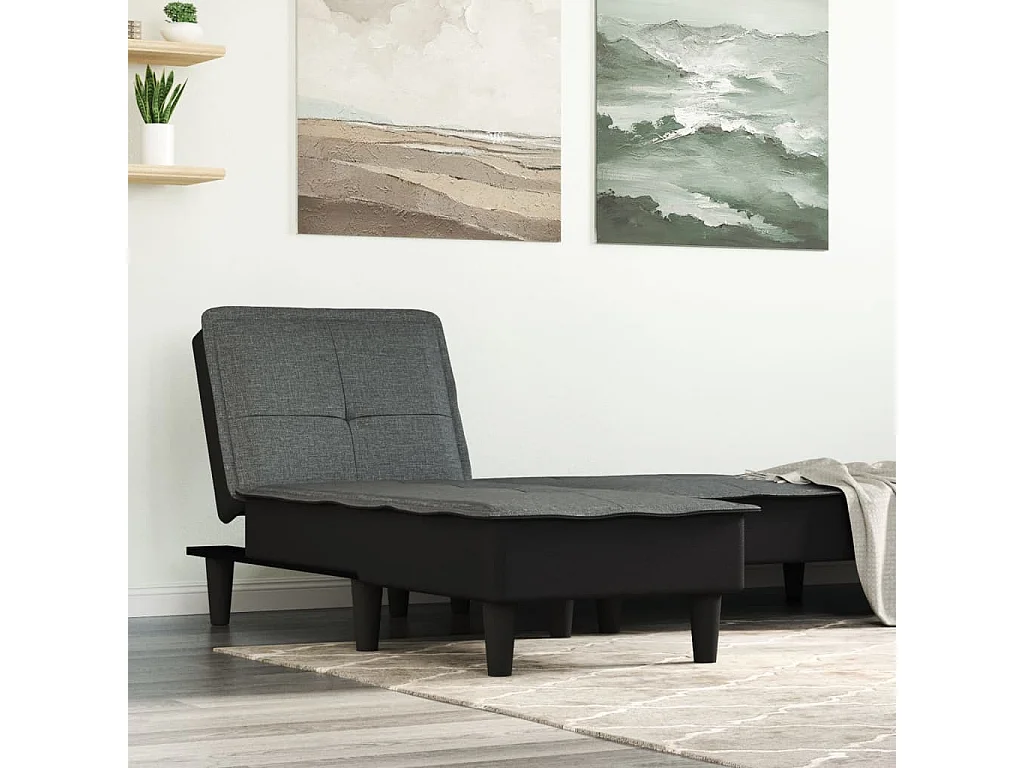 Claire-Olympe  Chaise Longue in Tessuto Grigio Scuro