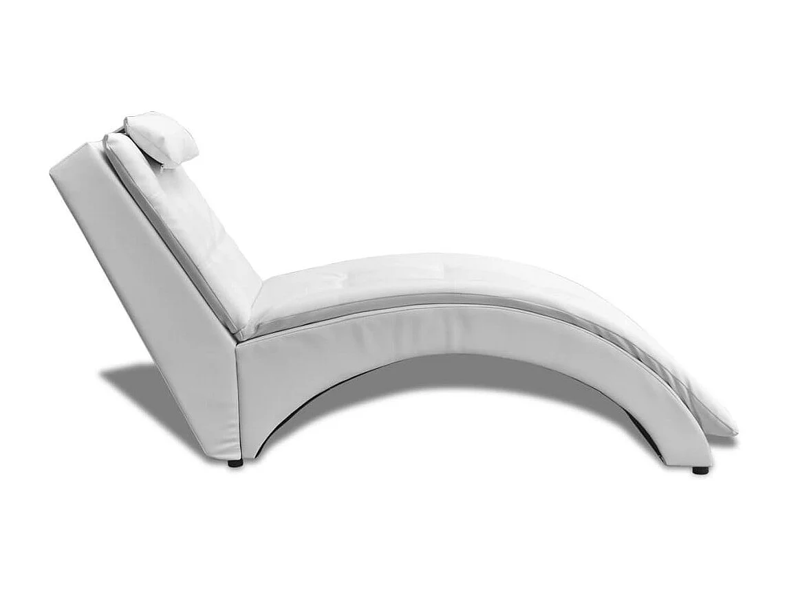 Monique-Aline  Chaise longue met kussen kunstleer wit