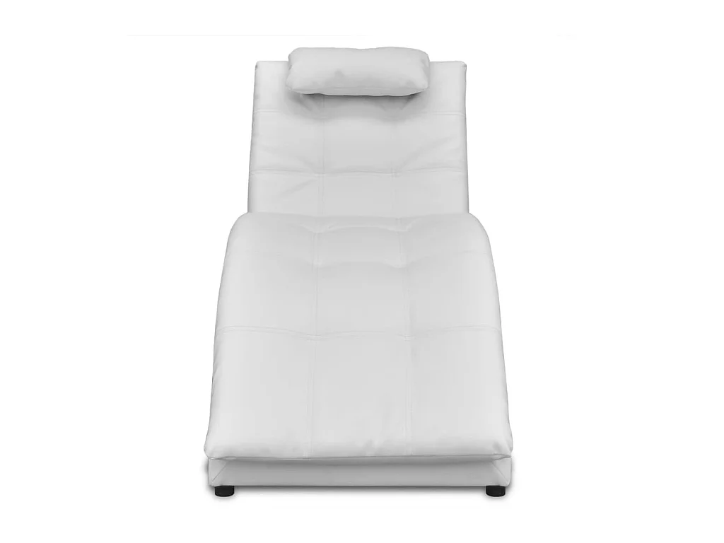 Monique-Aline  Chaise longue met kussen kunstleer wit
