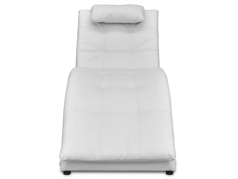 Monique-Aline  Chaise longue avec oreiller Blanc Similicuir