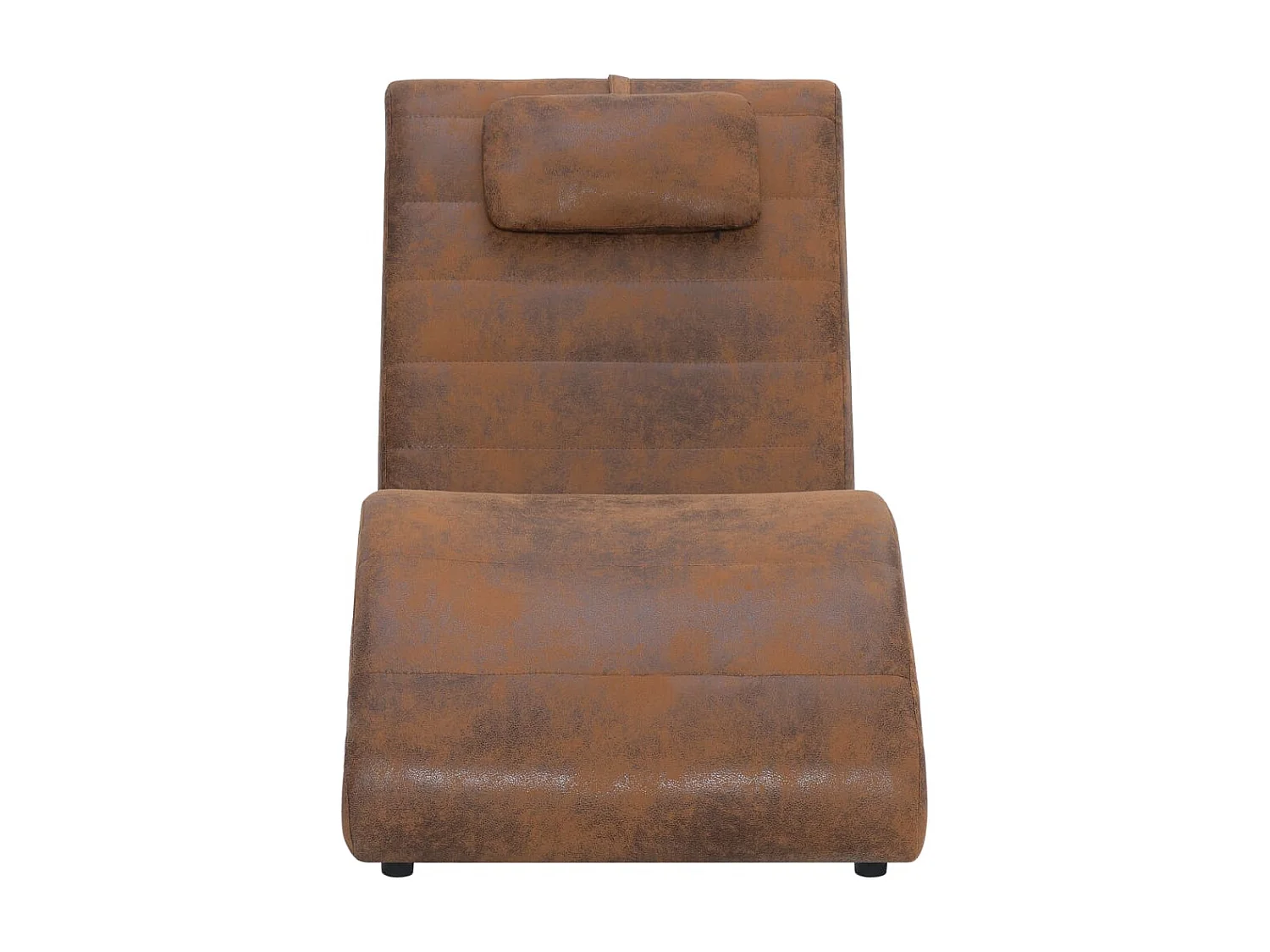 Wageningen  Chaise longue avec oreiller marron Similicuir daim