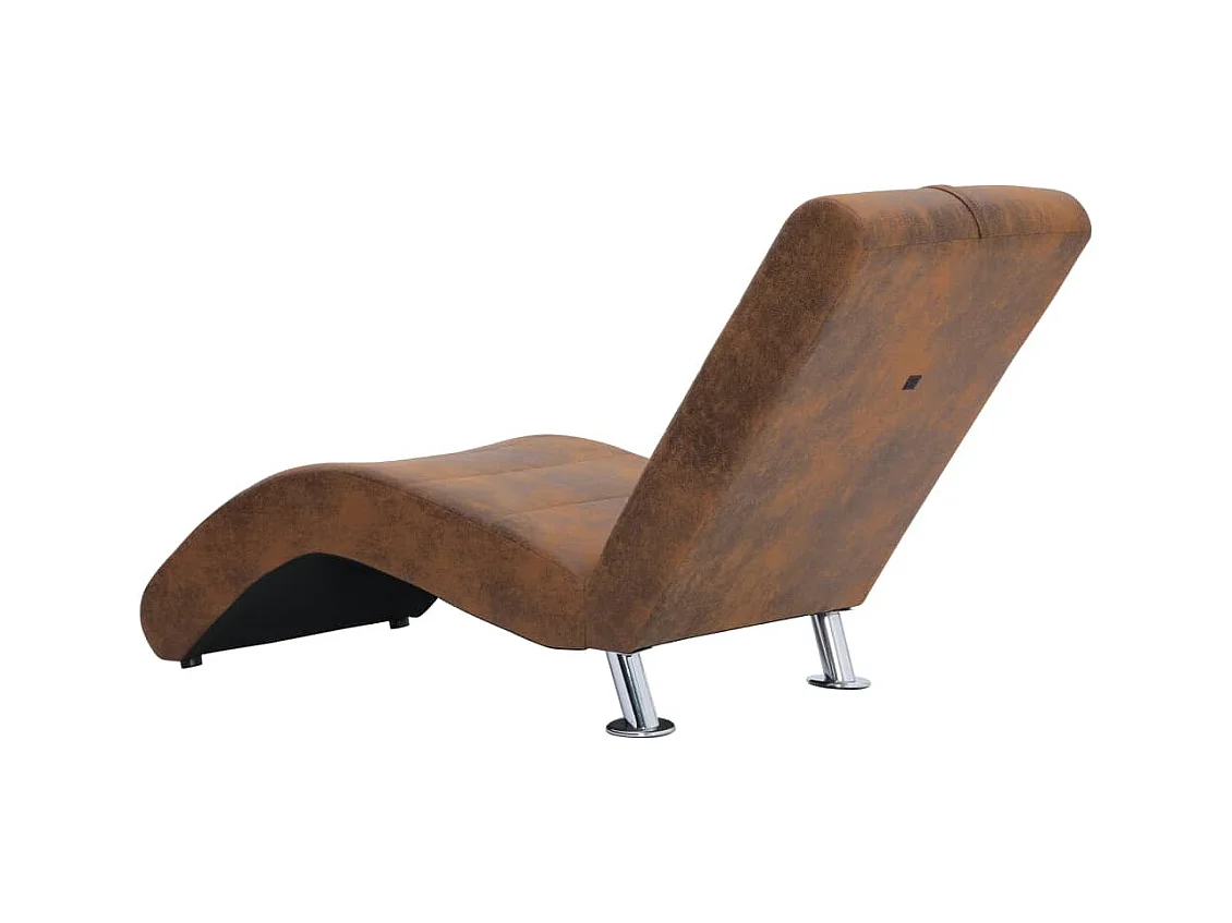 Wageningen  Chaiselongue mit Kissen Braun Wildleder-Optik