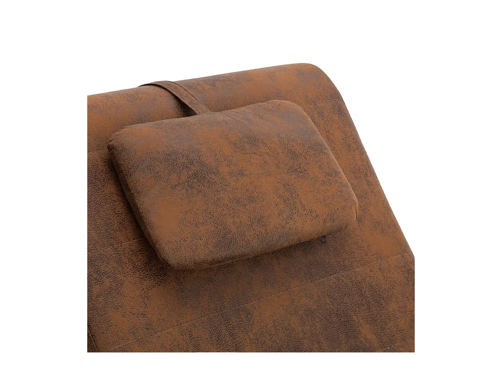 Wageningen  Chaiselongue mit Kissen Braun Wildleder-Optik