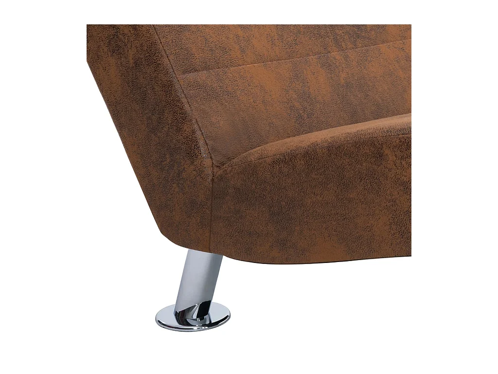 Wageningen  Chaiselongue mit Kissen Braun Wildleder-Optik