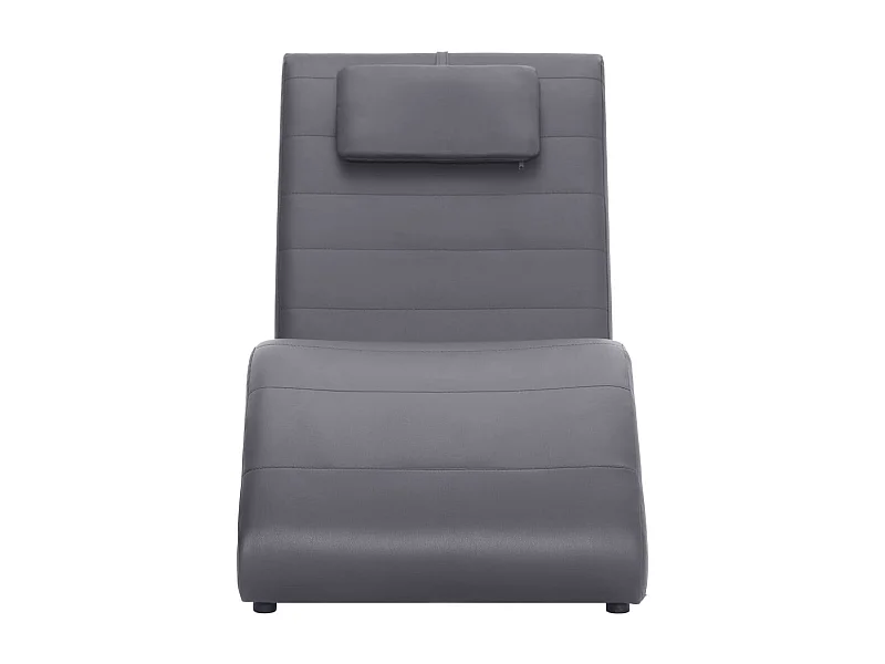 Brooklyn Heights  Diván con almohada de cuero sintético gris